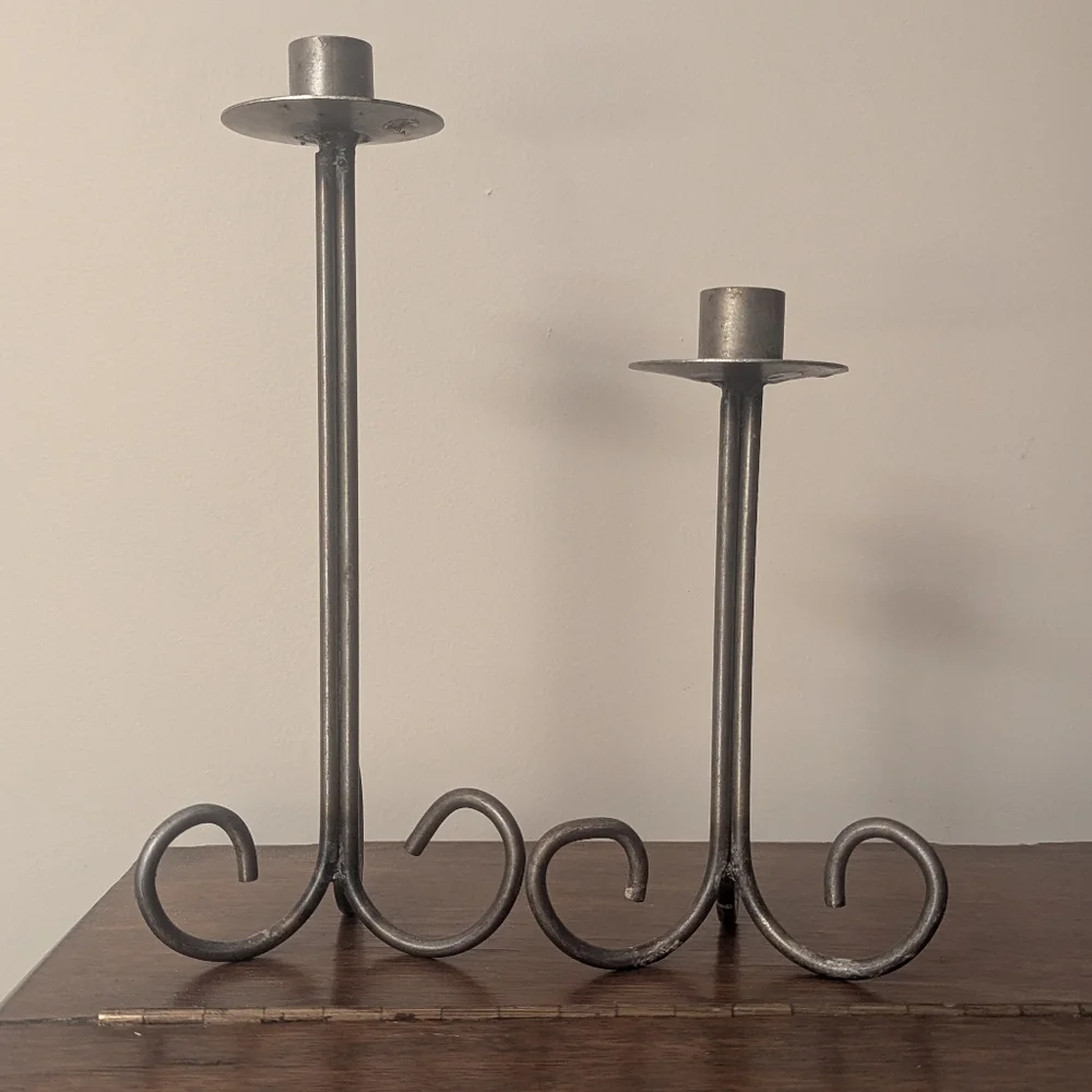 Iron Scroll Candle Taper Holders